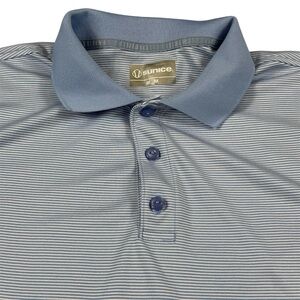 Sunice Golf Polo Striped Shirt Collared Performance Light Blue Men’s Size Med